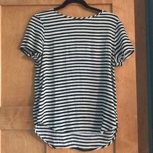 Black and white striped top with keyhole